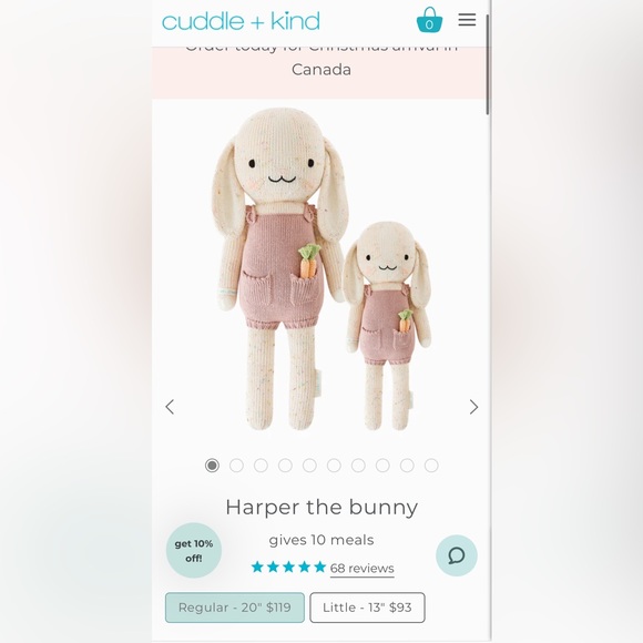 Harper the Bunny Large NWOT - Picture 2 of 3